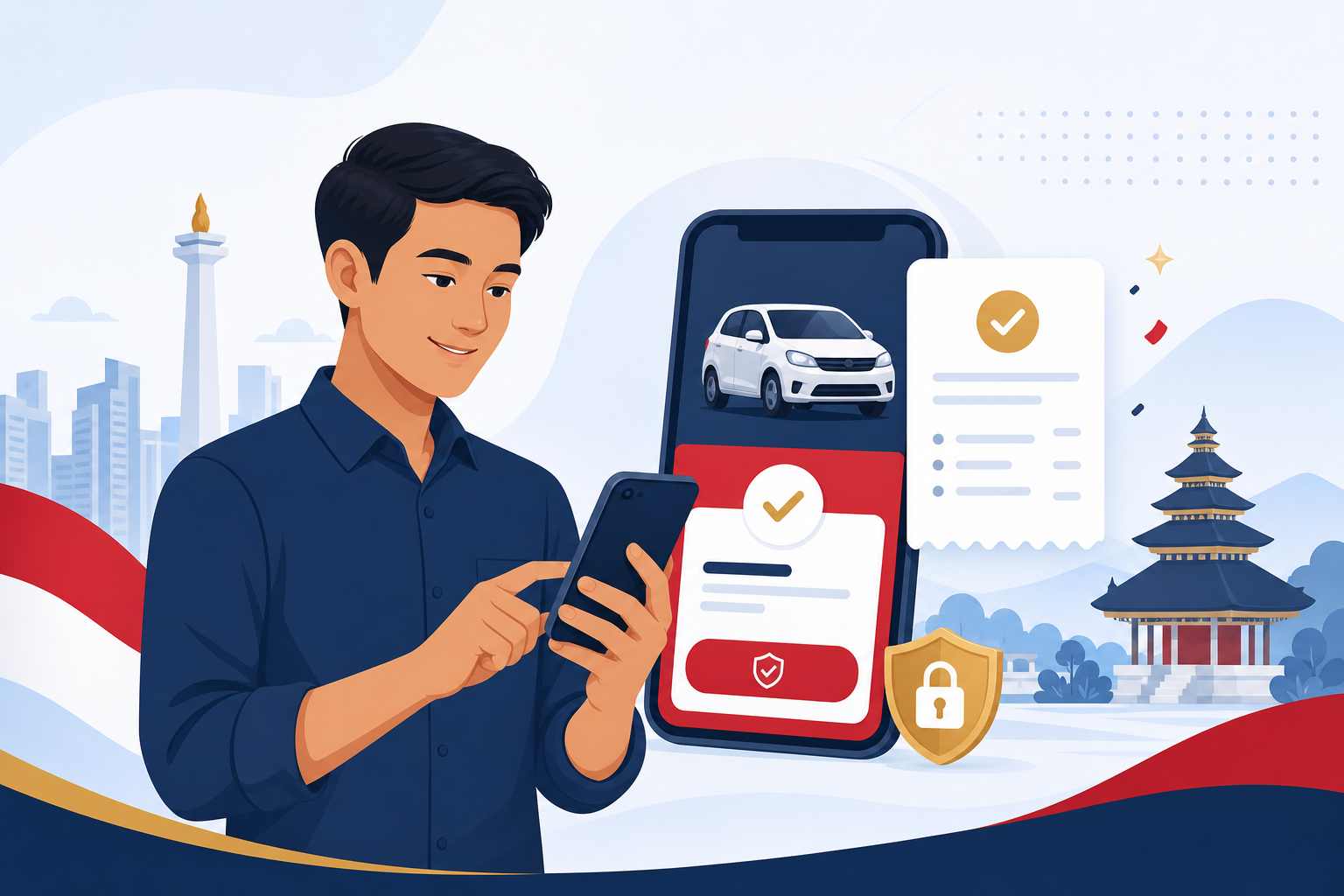 Ilustrasi layanan pajak kendaraan bermotor digital